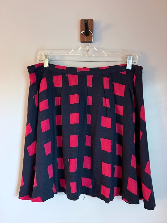 GAP Dresses & Skirts - Vintage Gap Navy Red Geometric Block Print Pleated Mini Skirt Size 10 Regular